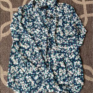 Banana Republic Boyfriend Fit Floral Blouse Size Large